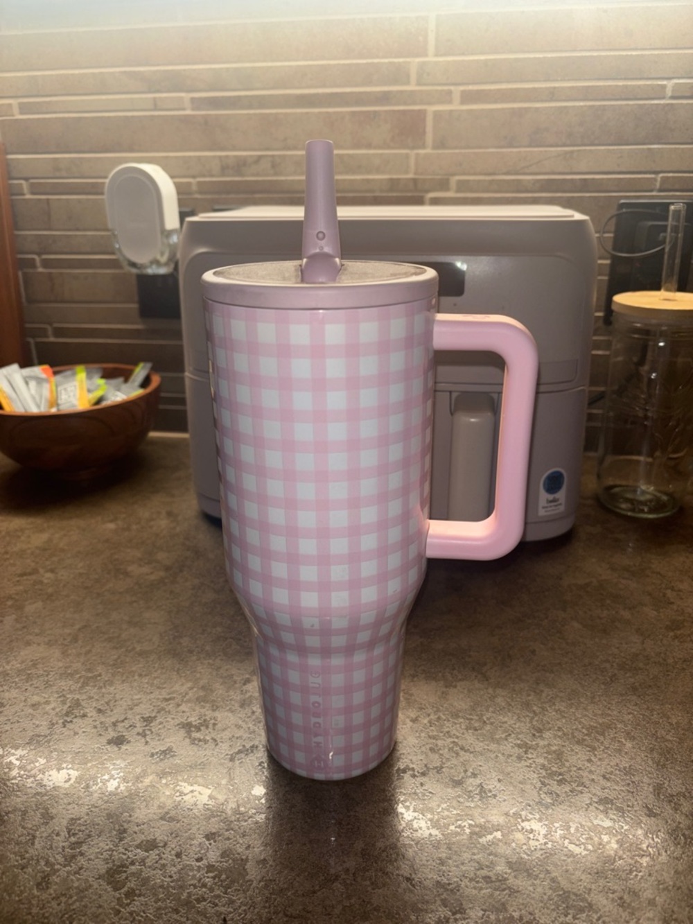 hydro jug gingham tumbler